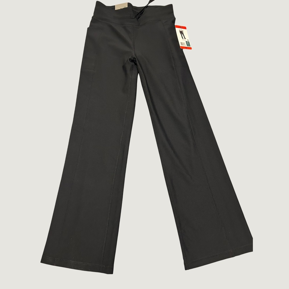 32 Degrees Cool Womens Black Wide Leg Active Pants Pockets M